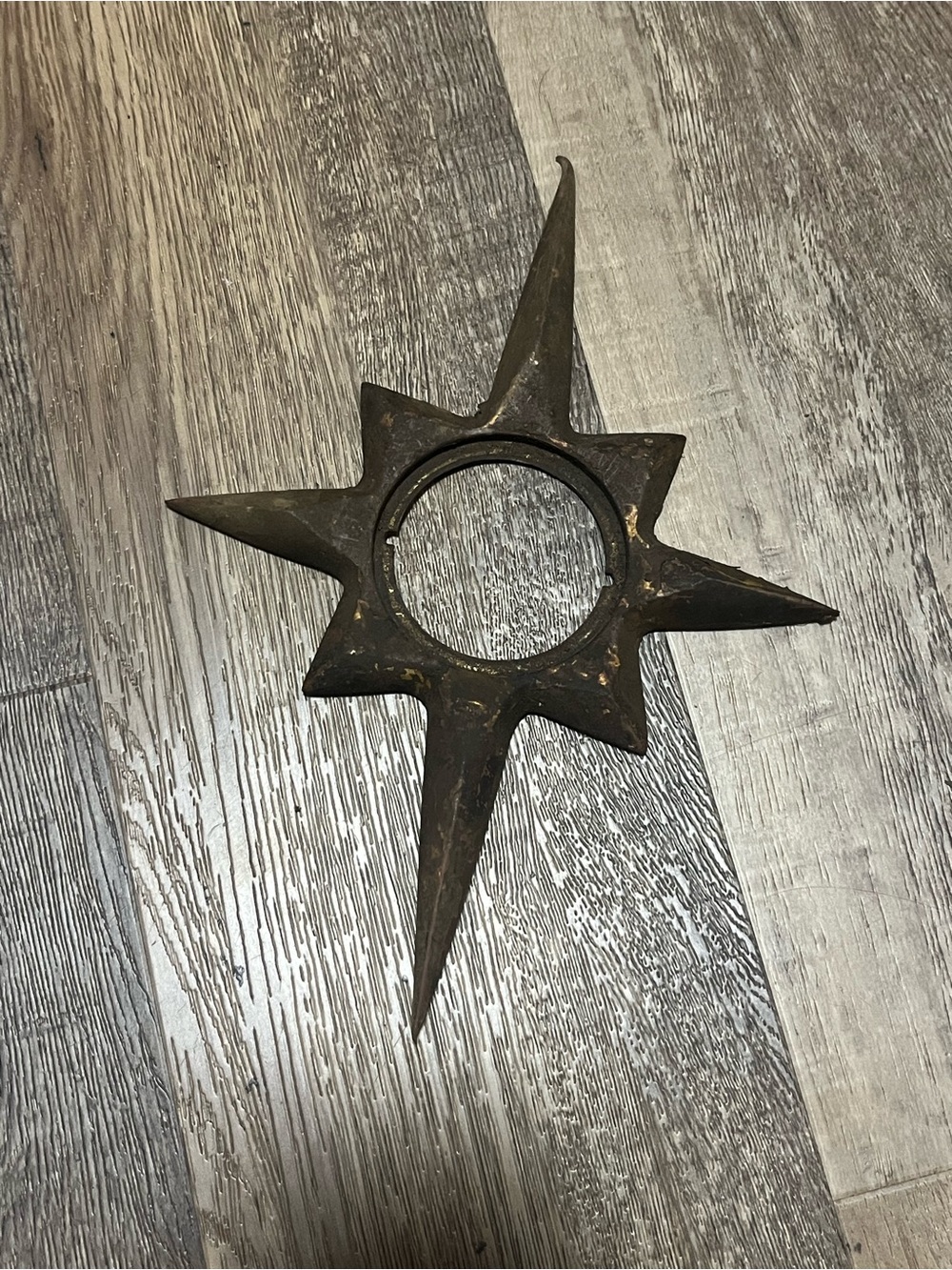Solid Brass 1950-1960 Vintage starburst escutcheon For Brass Door Knob Ancient